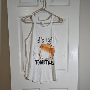 Lets Get Toasted Smores Marshmallow Camp Tank Size M